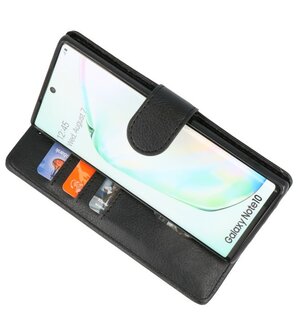 Bookstyle Wallet Cases Hoes voor Samsung Galaxy Note 10 Zwart