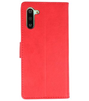 Bookstyle Wallet Cases Hoes voor Samsung Galaxy Note 10 Rood