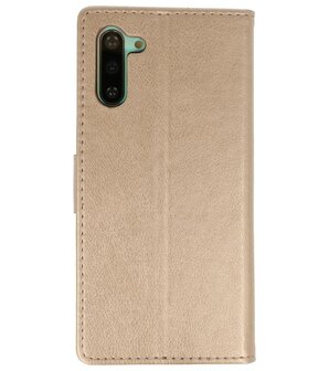 Bookstyle Wallet Cases Hoes voor Samsung Galaxy Note 10 Goud