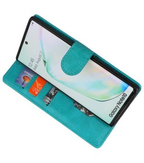 Bookstyle Wallet Cases Hoes voor Samsung Galaxy Note 10 Groen