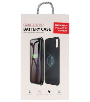 Battery Power Bank + Back Case voor iPhone X / Xs Blauw