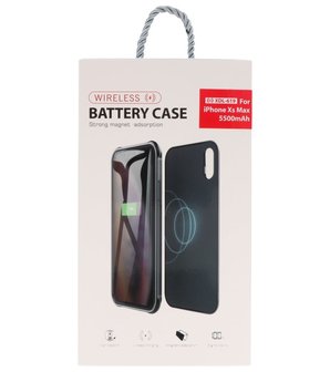 Battery Power Bank + Back Case voor iPhone Xs Max Blauw