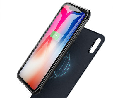 Battery Power Bank + Back Case voor iPhone Xs Max Blauw