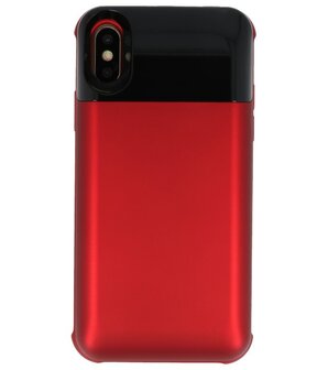 Battery Power Bank + Back Case voor iPhone X / Xs Rood