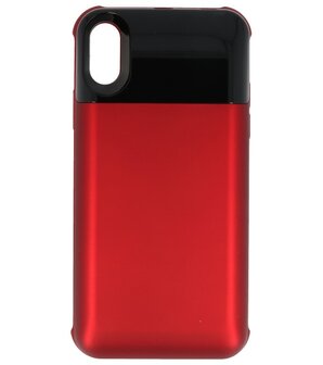 Battery Power Bank + Back Case voor iPhone X / Xs Rood