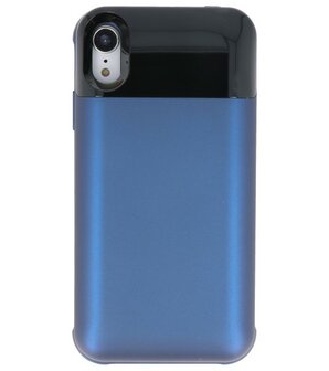 Battery Power Bank + Back Case voor iPhone XR Blauw