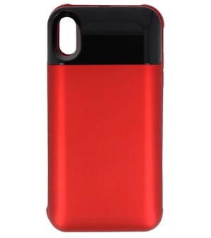 Battery Power Bank + Back Case voor iPhone XR Rood