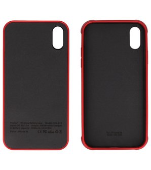 Battery Power Bank + Back Case voor iPhone XR Rood