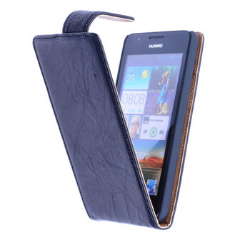 BestCases Zwart Kreukelleer Flipcase Huawei Ascend G510