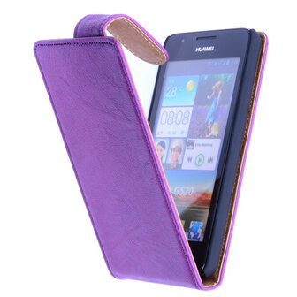 BestCases Lila Kreukelleer Flipcase Huawei Ascend G510