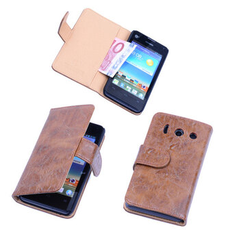 Bestcases Vintage Bruin Book Cover Huawei Ascend Y300