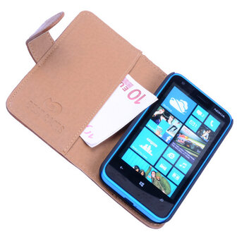 BestCases Luxe Echt Lederen Booktype Hoesje voor Nokia Lumia 620 Bruin