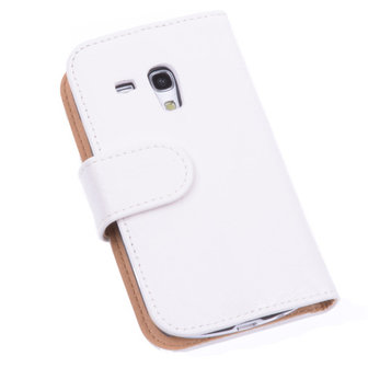 Bestcases Vintage Creme Book Cover Hoesje voor Samsung Galaxy S3 Mini i8190