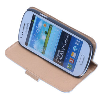 Bestcases Vintage Creme Book Cover Hoesje voor Samsung Galaxy S3 Mini i8190