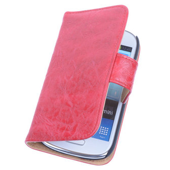 Bestcases Vintage Rood Book Cover Hoesje voor Samsung Galaxy S3 Mini i8190