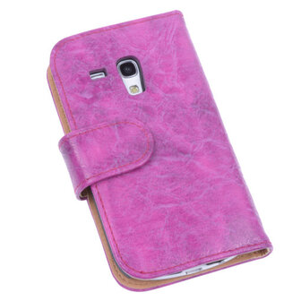 Bestcases Vintage Pink Book Cover Hoesje voor Samsung Galaxy S3 Mini i8190