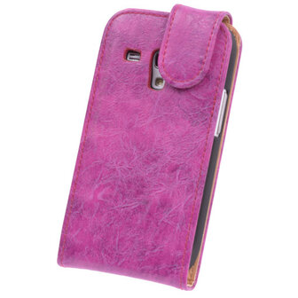 Bestcases Vintage Pink Flipcase Hoesje voor Samsung Galaxy S3 Mini i8190