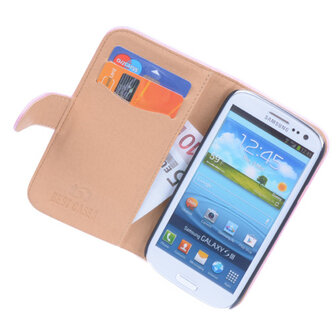 Bestcases Vintage Light Pink Book Cover Hoesje voor Samsung Galaxy S3 i9300