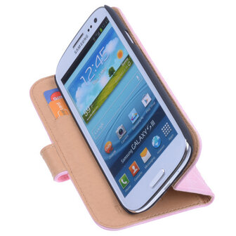 Bestcases Vintage Light Pink Book Cover Hoesje voor Samsung Galaxy S3 i9300