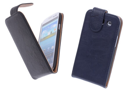 BestCases Nevy Blue Luxe Kreukelleer Flipcase Hoesje Samsung Galaxy S3