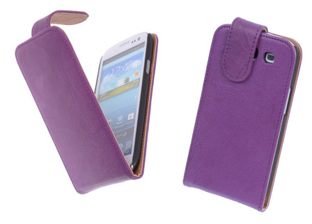 BestCases Luxe Kreukelleer Flipcase Hoesje Samsung Galaxy S3 Paars