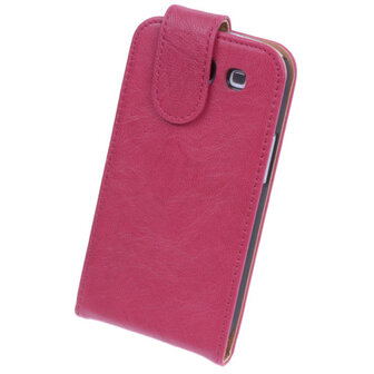 BestCases Luxe Kreukelleer Flipcase Hoesje voor Samsung Galaxy S3 Roze