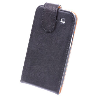 BestCases Luxe Kreukelleer Flipcase Hoesje voor Samsung Galaxy S3 Zwart