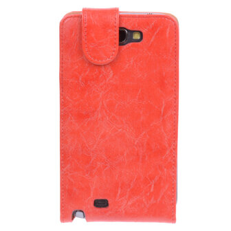 Bestcases Vintage Oranje Flipcase Hoesje voor Samsung Galaxy Note 2 N7100