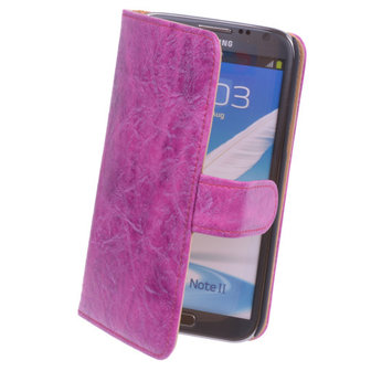 Bestcases Vintage Pink Book Cover Hoesje voor Samsung Galaxy Note 2