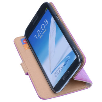 Bestcases Vintage Pink Book Cover Hoesje voor Samsung Galaxy Note 2