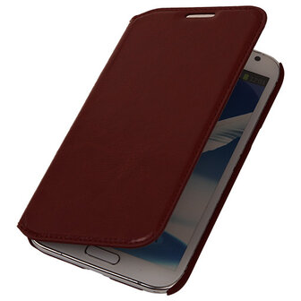 Bestcases Bruin Map Case Book Cover Hoesje voor Samsung Galaxy Note 2
