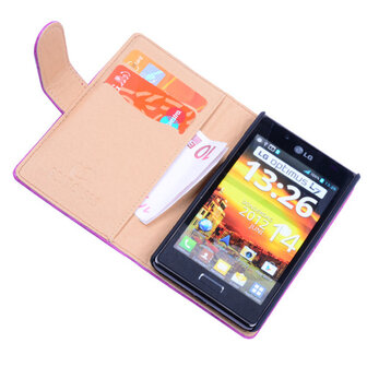 Bestcases Vintage Pink Book Cover Hoesje voor LG Optimus L7 P700