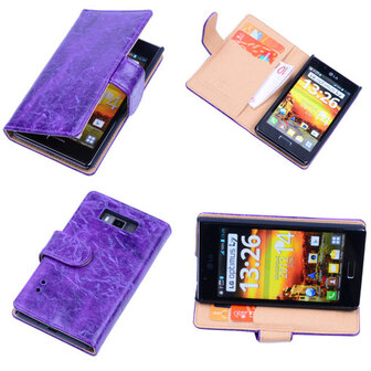 Bestcases Vintage Lila Book Cover LG Optimus L7 P700