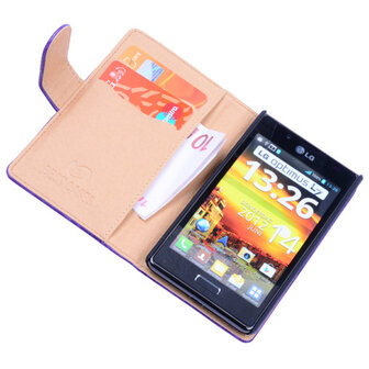 Bestcases Vintage Lila Book Cover Hoesje voor LG Optimus L7 P700