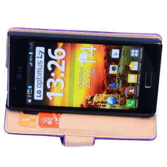 Bestcases Vintage Lila Book Cover Hoesje voor LG Optimus L7 P700