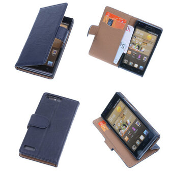 BestCases Zwart Luxe Echt Lederen Booktype Hoesje Huawei Ascend G6