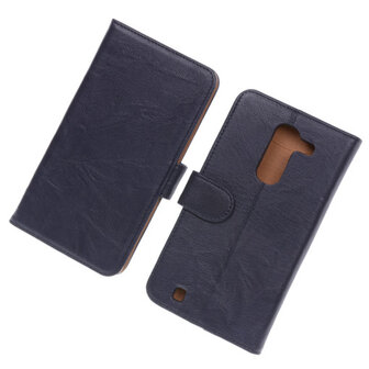 BestCases Navy Blue Luxe Echt Lederen Booktype Hoesje voor LG G Pro 2