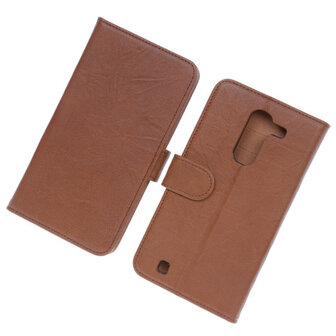 BestCases Bruin Luxe Echt Lederen Booktype Hoesje voor LG G Pro 2