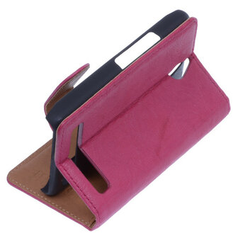 BestCases Fuchsia Luxe Echt Lederen Booktype Hoesje voor Sony Xperia E1