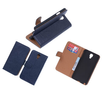 BestCases Navy Blue Echt Leer Booktype Samsung Galaxy Note 3 Neo 