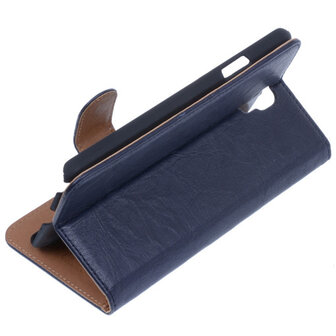 BestCases Navy Blue Echt Leer Booktype Hoesje voor Samsung Galaxy Note 3 Neo