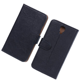 BestCases Zwart Echt Leer Booktype Hoesje voor Samsung Galaxy Note 3 Neo