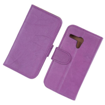 BestCases Lila Luxe Echt Lederen Booktype Hoesje voor Motorola Moto G X1032