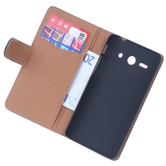 BestCases Navy Blue Echt Lederen Booktype Hoesje voor Huawei Ascend Y530