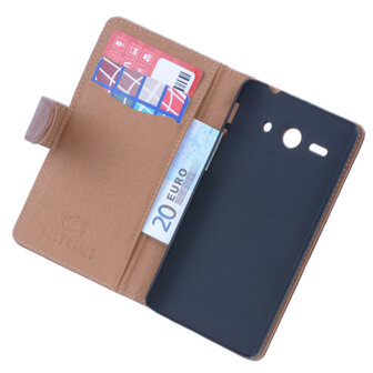 BestCases Bruin Luxe Echt Lederen Booktype Hoesje voor Huawei Ascend Y530