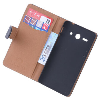 BestCases Zwart Luxe Echt Lederen Booktype Hoesje voor Huawei Ascend Y530