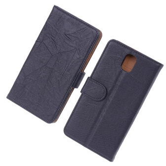 BestCases Navy Blue Echt Leer Booktype Hoesje voor Samsung Galaxy Note 3 N9000