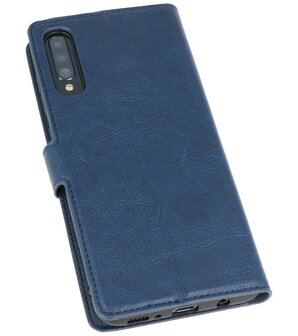 Luxe Portemonnee Hoesje voor Samsung Galaxy A70 Navy