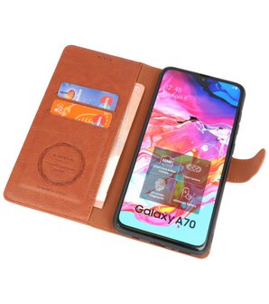 Luxe Portemonnee Hoesje voor Samsung Galaxy A70 Bruin