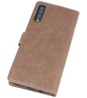 Luxe Portemonnee Hoesje voor Samsung Galaxy A70 Grijs